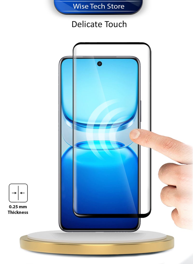 Wtech vivo iQOO Z10 / vivo iQOO Neo 10 5G 2025 Premium Edge-Pro Full Glue Full Cover Tempered Glass Screen Protector (MSGPCN) - Clear/Black - Image 4